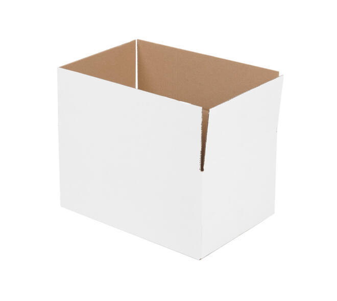 Doos 360 x 240 x 180 mm wit/bruin enkelgolf fefco 0201