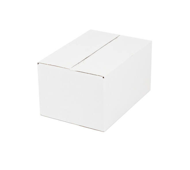 Doos 360 x 240 x 180 mm wit/bruin enkelgolf fefco 0201