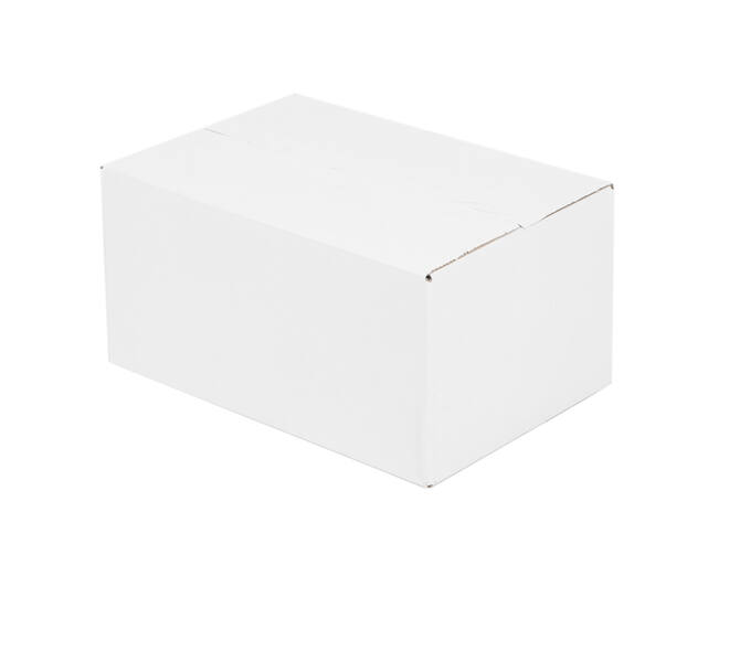 Doos 360 x 240 x 180 mm wit/bruin enkelgolf fefco 0201