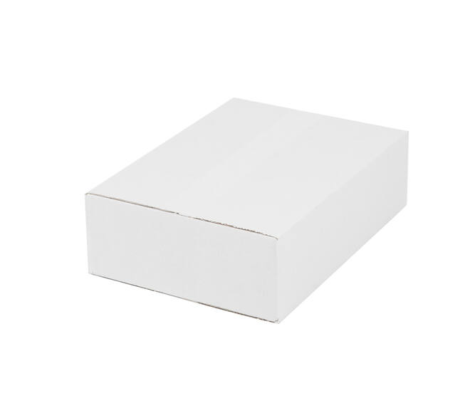 Doos 390 x 280 x 110 mm wit/bruin enkelgolf fefco 0201