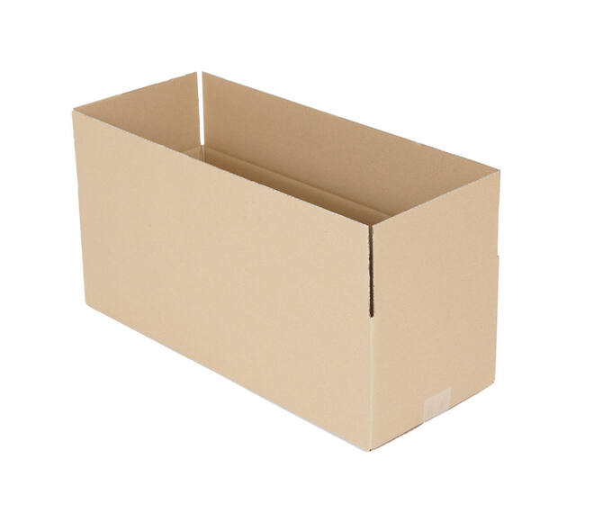 Doos 570 x 230 x 175 mm  bruin/bruin enkelgolf fefco 0201
