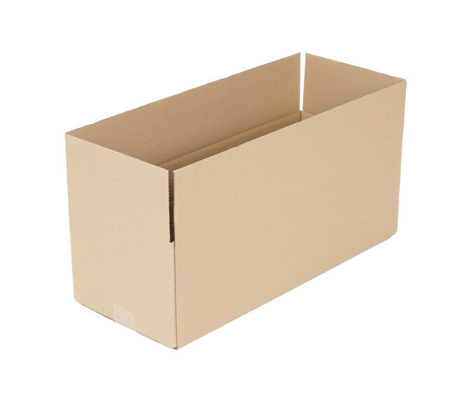 Doos 570 x 230 x 175 mm  bruin/bruin enkelgolf fefco 0201