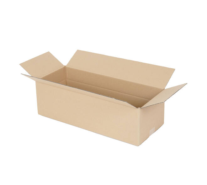 Doos 570 x 230 x 175 mm  bruin/bruin enkelgolf fefco 0201