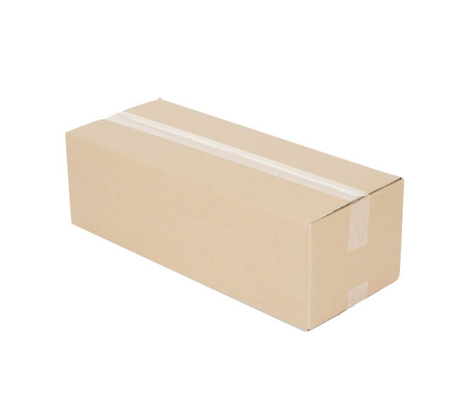 Doos 570 x 230 x 175 mm  bruin/bruin enkelgolf fefco 0201
