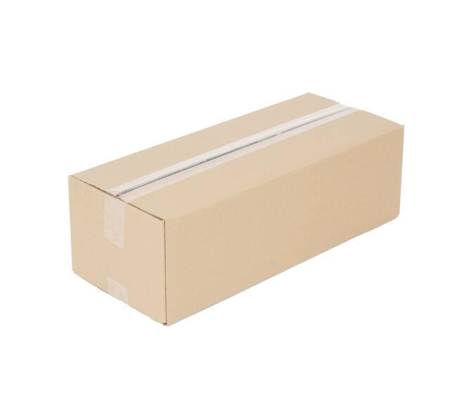 Doos 570 x 230 x 175 mm  bruin/bruin enkelgolf fefco 0201