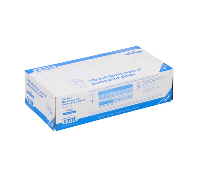 Handschoenen nitrile classic large disp. à 100 ongepoederd blauw - 1004