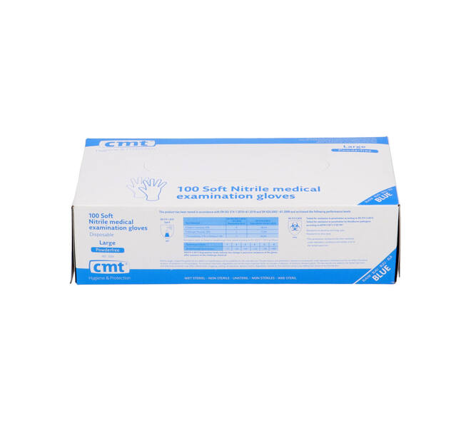 Handschoenen nitrile classic large disp. à 100 ongepoederd blauw - 1004