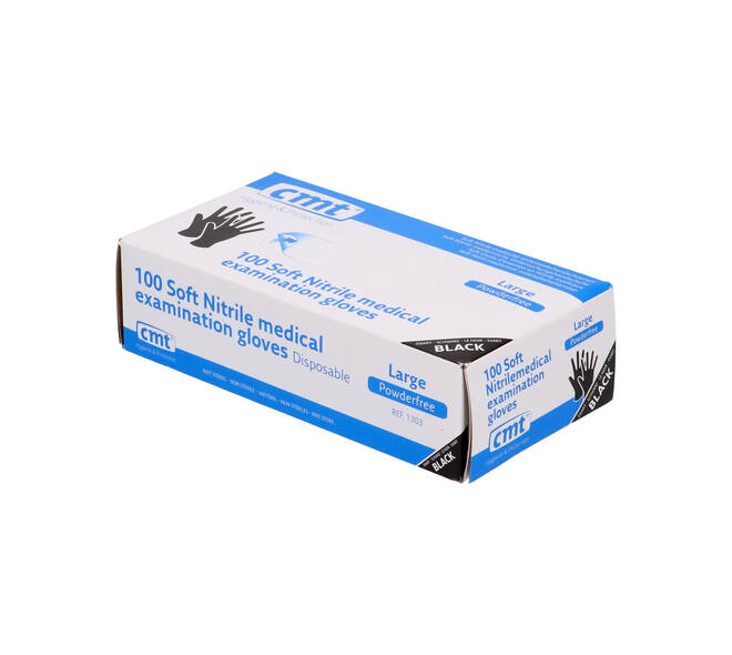 Handschoenen nitrile Soft large disp. à 100 ongepoederd zwart - 1303