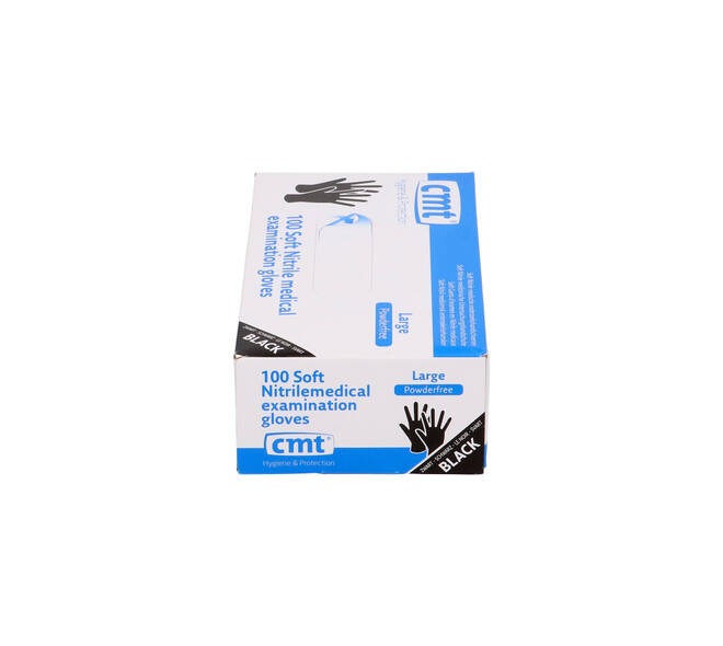 Handschoenen nitrile Soft large disp. à 100 ongepoederd zwart - 1303