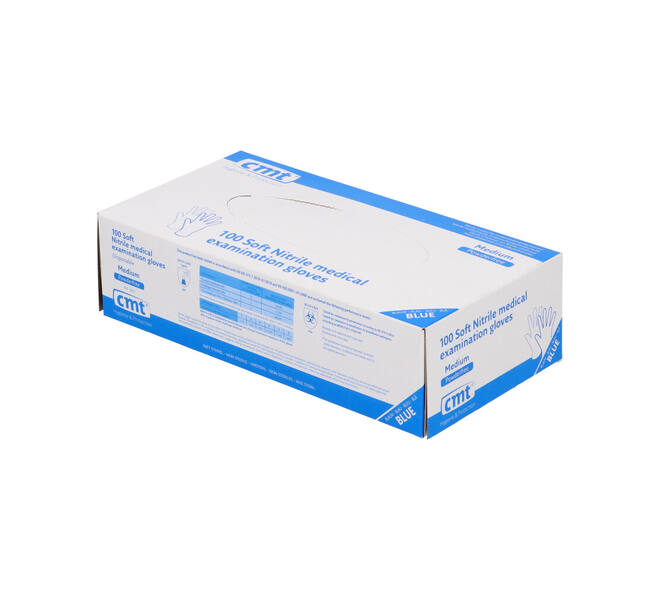 Handschoenen nitrile classic medium disp. à 100 ongepoederd blauw - 1003