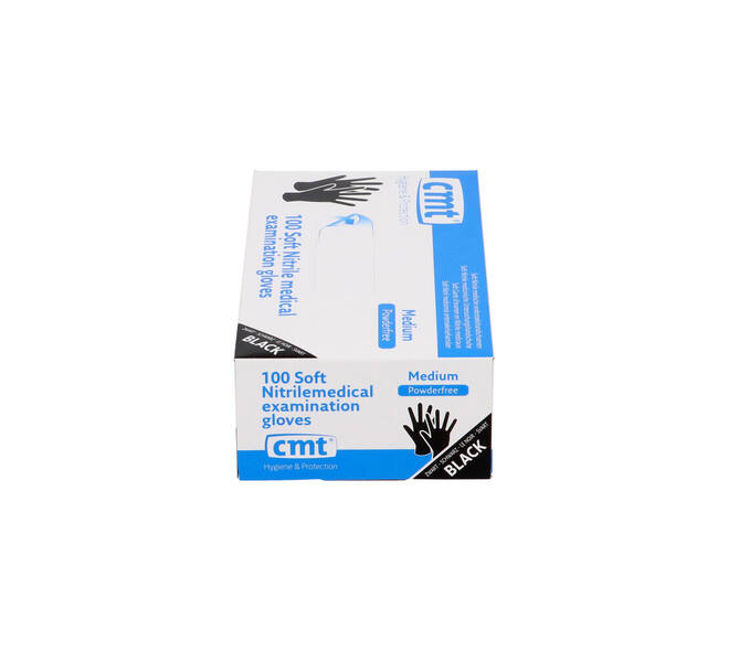 Handschoenen nitrile Soft medium disp. à 100 ongepoederd zwart - 1302