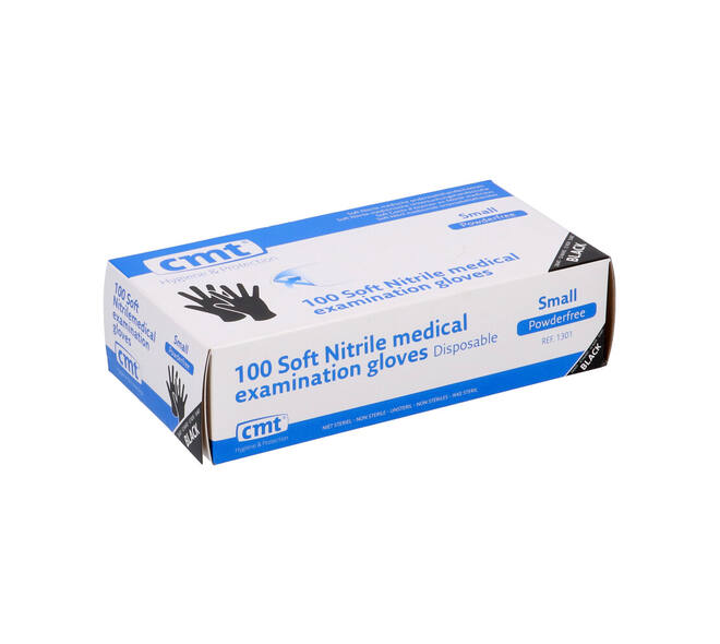 Handschoenen nitrile Soft small disp. à 100 ongepoederd zwart - 1301