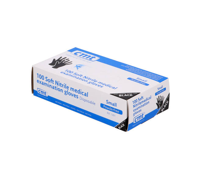 Handschoenen nitrile Soft small disp. à 100 ongepoederd zwart - 1301