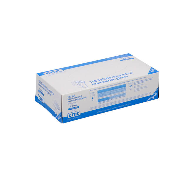 Handschoenen nitrile classic X-large disp. à 100 ongepoederd blauw - 1005 - 1205