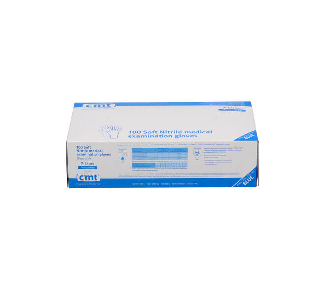 Handschoenen nitrile classic X-large disp. à 100 ongepoederd blauw - 1005 - 1205