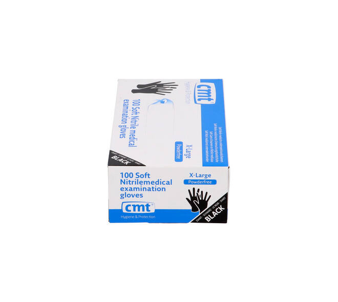 Handschoenen nitrile Soft  X-large disp. à 100 ongepoederd zwart - 1304