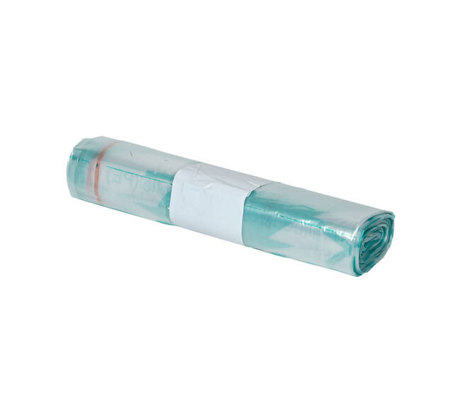 Afvalzak LDPE 70/15 x 193 cm transparant 39 my op rol (á 7 st) geponste - sluitlint