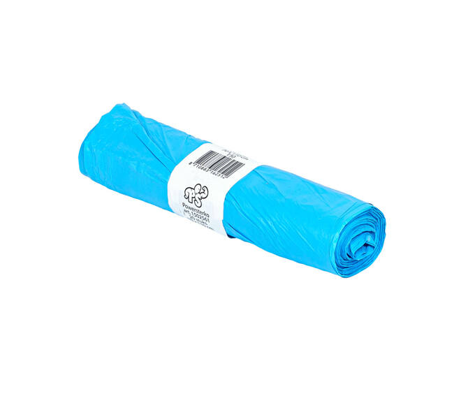 Afvalzak HDPE 70 x 110 cm blauw T40 op rol (á 25 st)