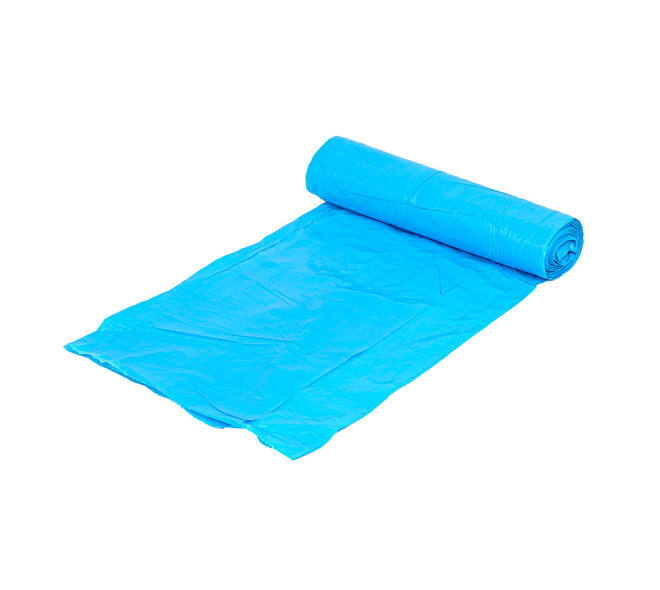 Afvalzak HDPE 70 x 110 cm blauw T40 op rol (á 25 st)