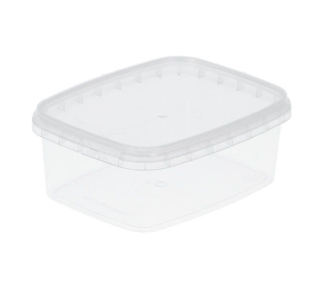 Bak PP + deksel TE 109-250 transparant 250 gram 80D+V