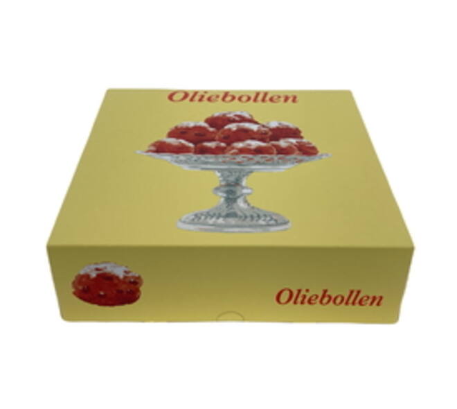 Gebaksdoos 23 x 23 x 7 cm "oliebollen"