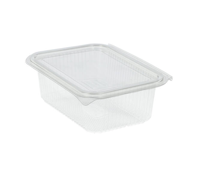 Bak + deksel APET 185 x 135 x60 mm 1000 ml rechthoek cristal cup g