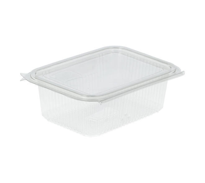 Bak + deksel APET 185 x 135 x60 mm 1000 ml rechthoek cristal cup g