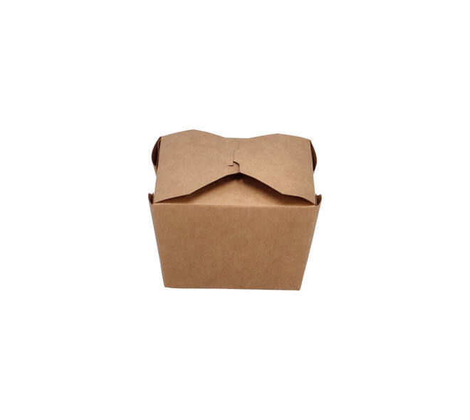 Take away box karton 134 x 105 x 65 mm 750 ml 26oz bruin +PE