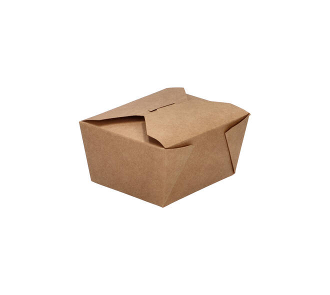 Take away box karton 134 x 105 x 65 mm 750 ml 26oz bruin +PE