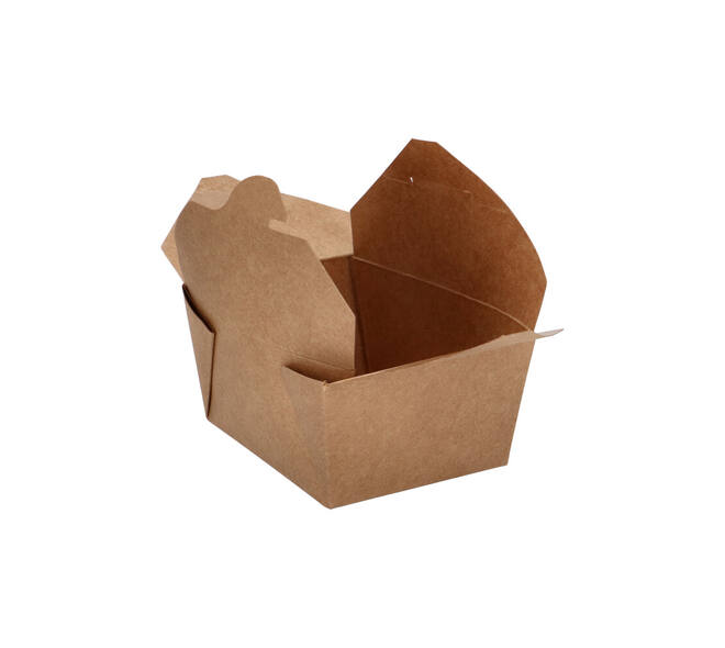 Take away box karton 134 x 105 x 65 mm 750 ml 26oz bruin +PE