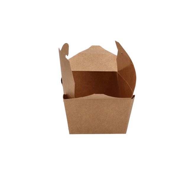 Take away box karton 134 x 105 x 65 mm 750 ml 26oz bruin +PE