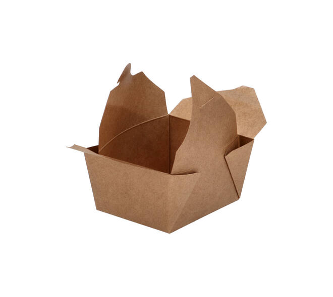 Take away box karton 134 x 105 x 65 mm 750 ml 26oz bruin +PE