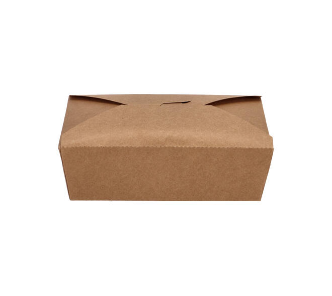 Take away box karton 215 x 160 x 65 mm 2000 ml 66oz bruin +PE