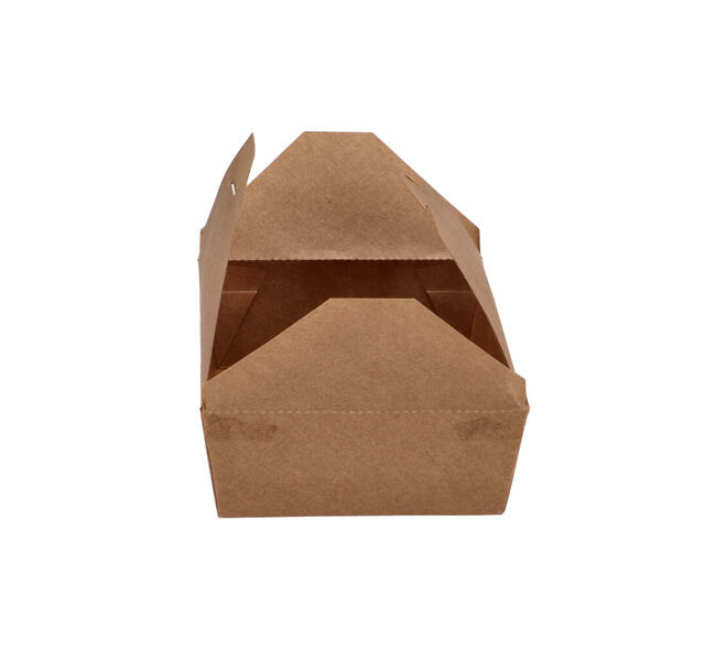 Take away box karton 215 x 160 x 65 mm 2000 ml 66oz bruin +PE