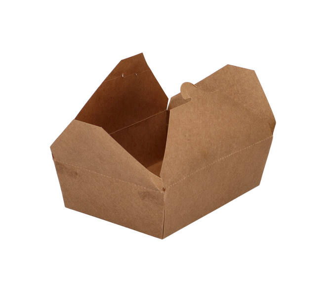 Take away box karton 215 x 160 x 65 mm 2000 ml 66oz bruin +PE