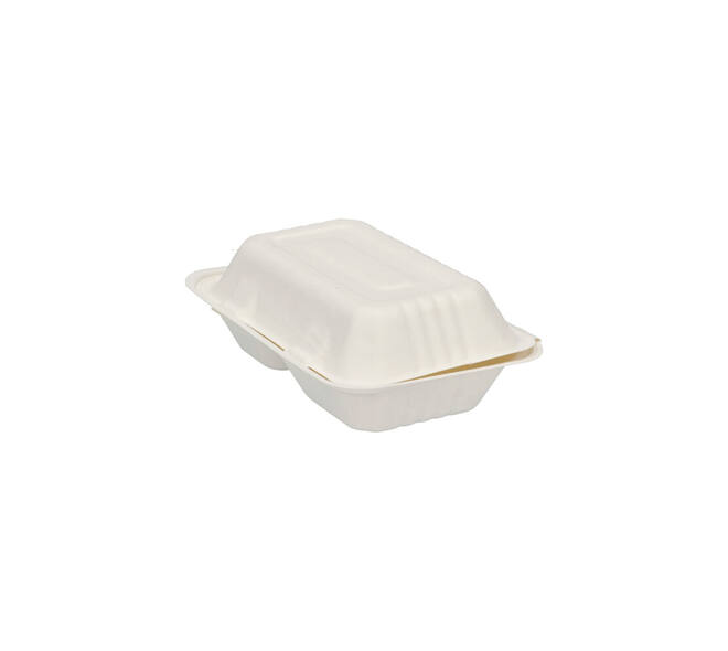 Menubox suikerriet 23 x 15 x 7,5 cm middel 2-vaks