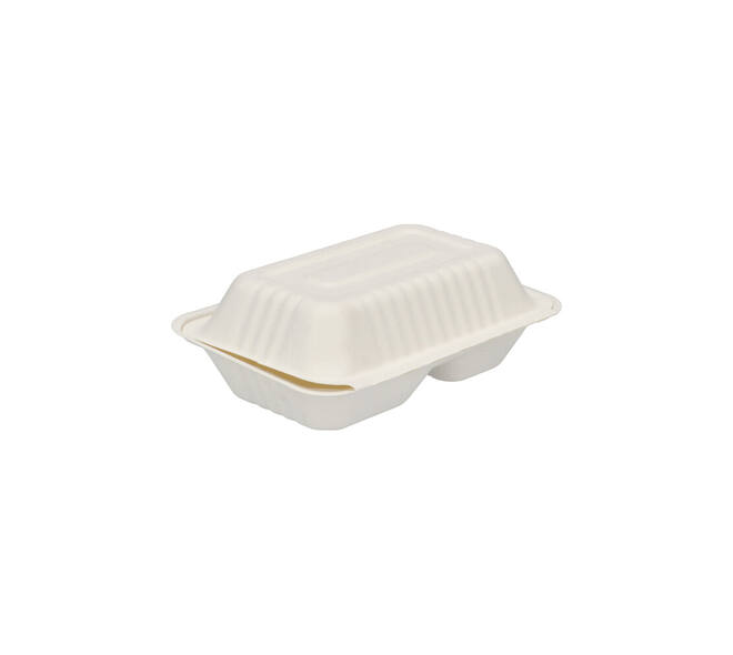 Menubox suikerriet 23 x 15 x 7,5 cm middel 2-vaks