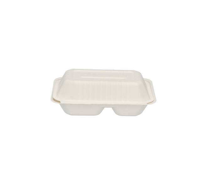 Menubox suikerriet 23 x 15 x 7,5 cm middel 2-vaks