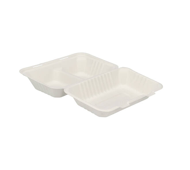 Menubox suikerriet 23 x 15 x 7,5 cm middel 2-vaks