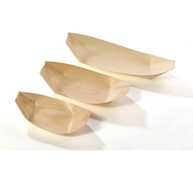 Schaaltje bootje hout 80x45mm , 50043