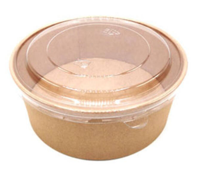 Deksel Pet rond ø 204 mm transparant tbv bak bruin kraft 1500 ml Saladebowl