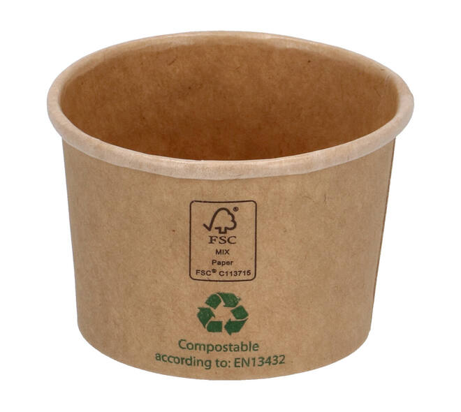 Bak karton bruin 45ml rond