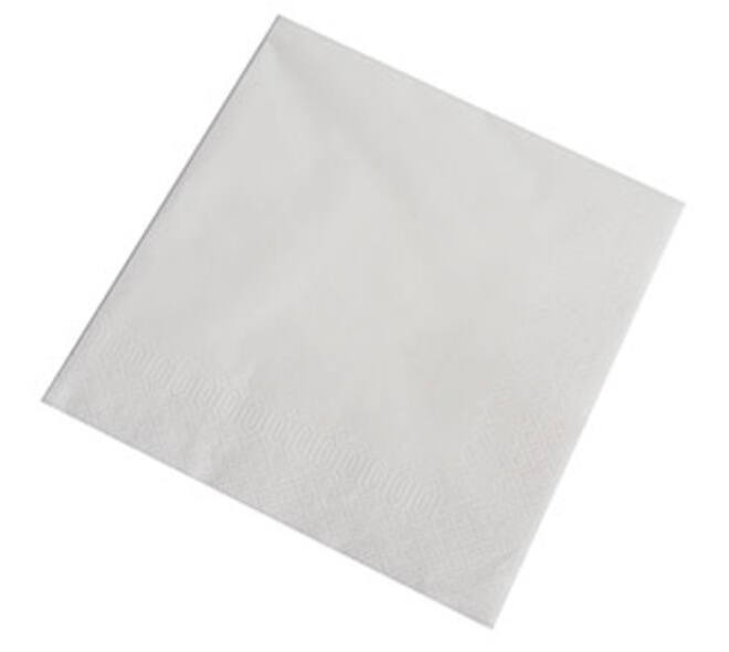Servet 33 x 33 cm 1/4 vouw 2-lgs tissue wit