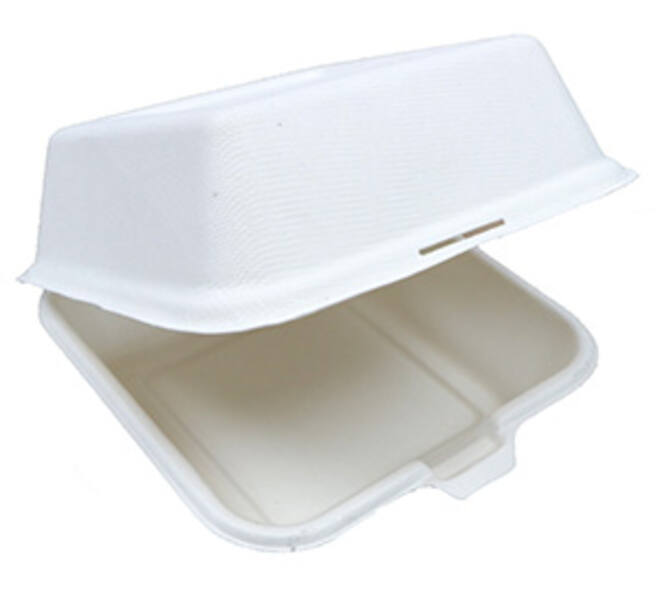 Hamburgerbox suikerriet 15 x 15 x 7,5 cm