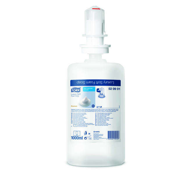 520901 - Schuim zeep 1 liter transparant luxe zacht TORK