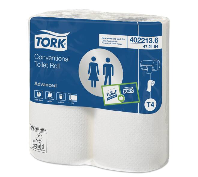 472168 - Toiletpapier papier 47,6 mtr wit 2-laags TORK
