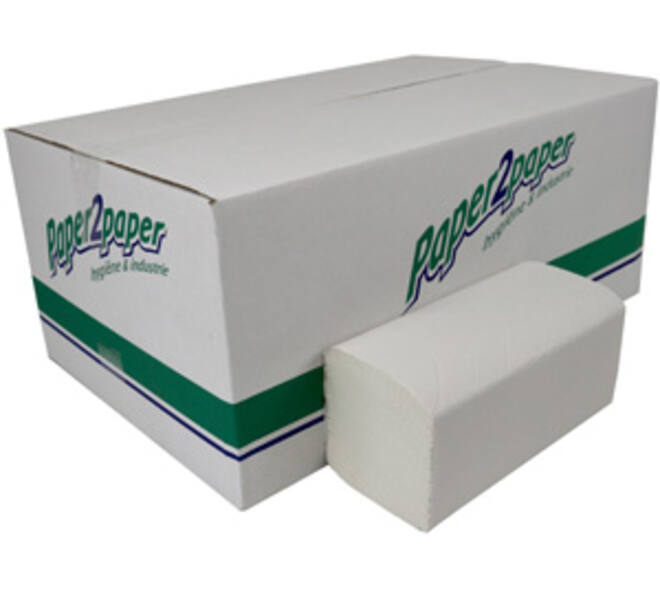 Handdoek profi Z-vouw 25 x 23 cm wit 2-lgs "Paper2Paper"