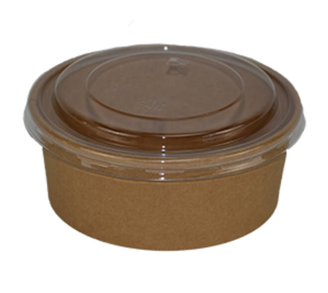 Deksel PET Kraft rond voor bak karton 500-750ml (420.0048)