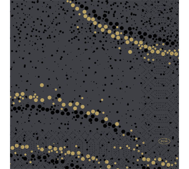 200800 - Servet 33 x 33 cm 3-laags Golden Stardust Black