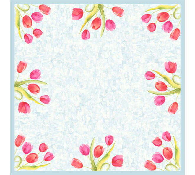 206381 - Tafelkleden Dunicel 84 x 84 cm painted tulips
